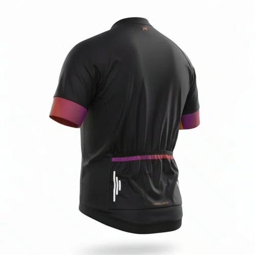 Camisa Ciclismo Mattos Racing Summit Preto com Rosa Tam G