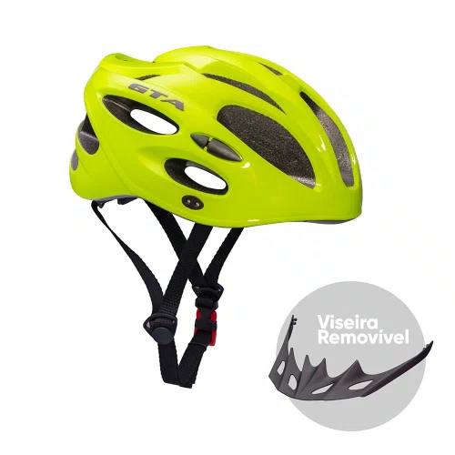 Capacete GTA MTB Start Amarelo Neon Com Sinalizador Tam G