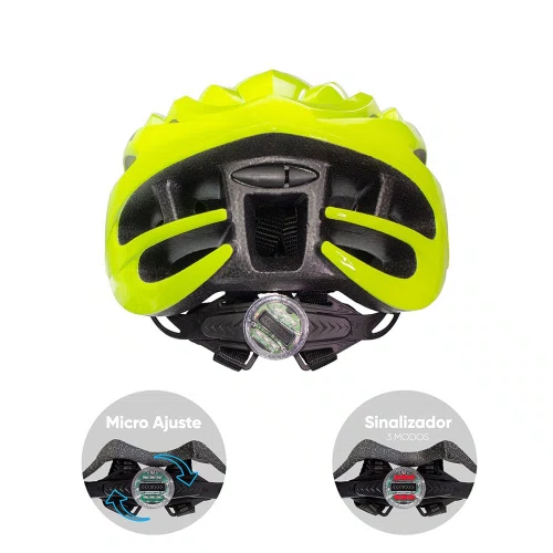 Capacete GTA MTB Start Amarelo Neon Com Sinalizador Tam M
