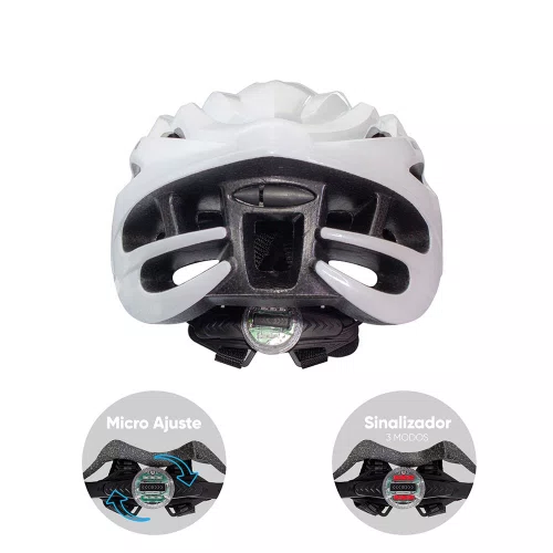 Capacete GTA MTB Start Branco Com Sinalizador Tam G