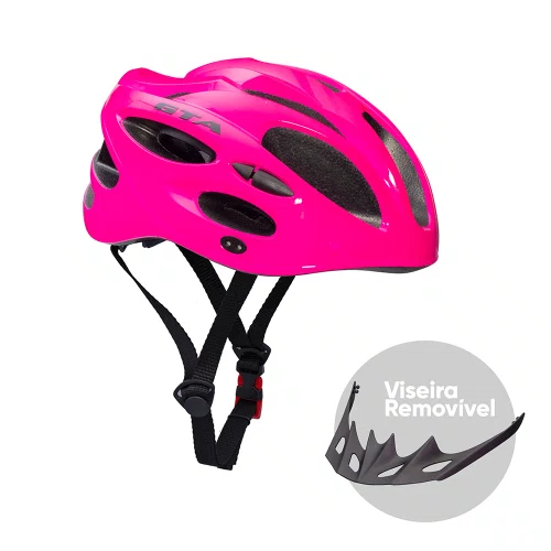 Capacete GTA MTB Start Pink Com Sinalizador Tam G