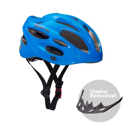 Capacete GTA MTB Start Azul com Sinalizador Tam G