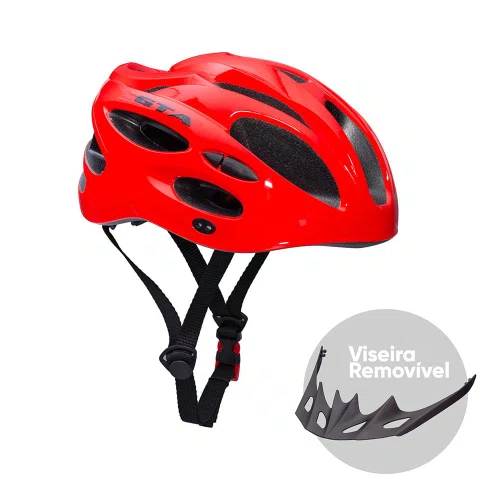 Capacete GTA MTB Start Vermelho Com Sinalizador Tam G