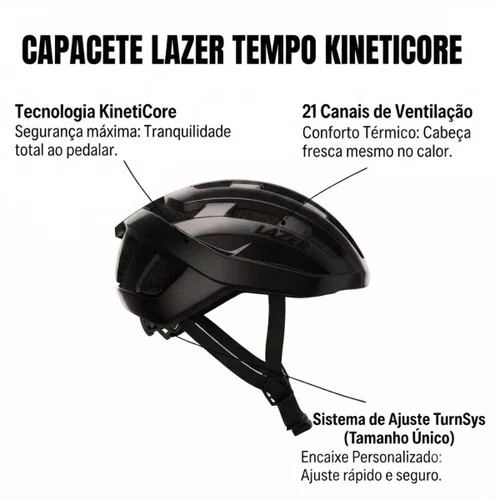 Capacete Mtb Lazer Tempo Kineticore Preto 54/61