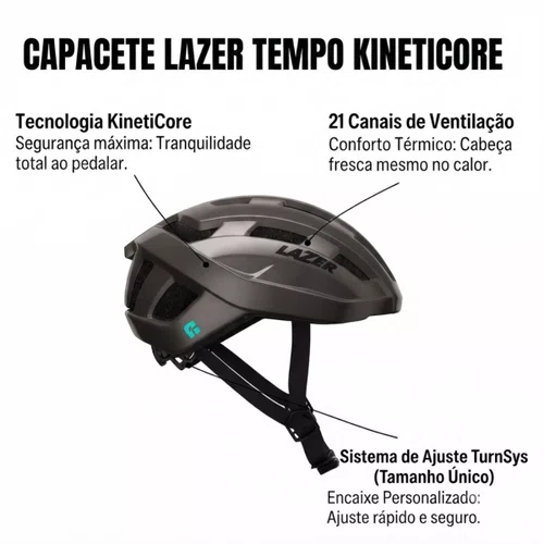 Capacete Lazer Tempo Kineticore Titânio 54/61