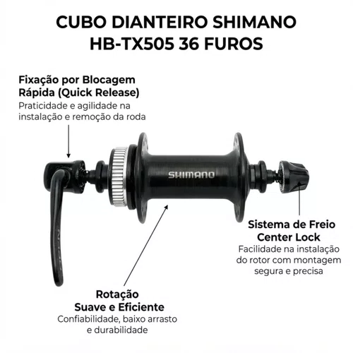 Cubo Dianteiro Shimano Tx505 Disco 36f