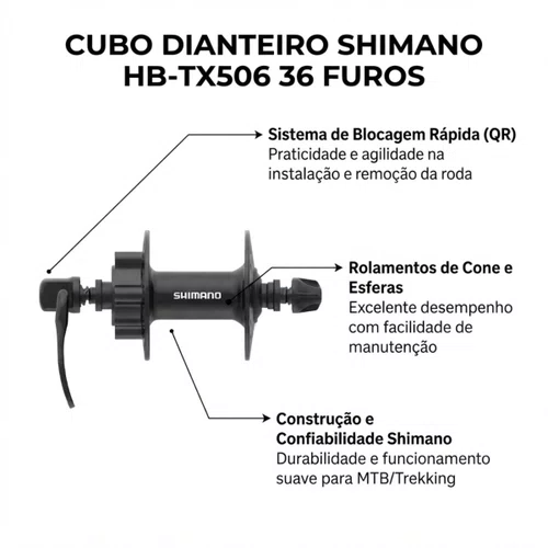 Cubo Dianteiro Shimano Tx506 Disco 6 Parafuso 36f
