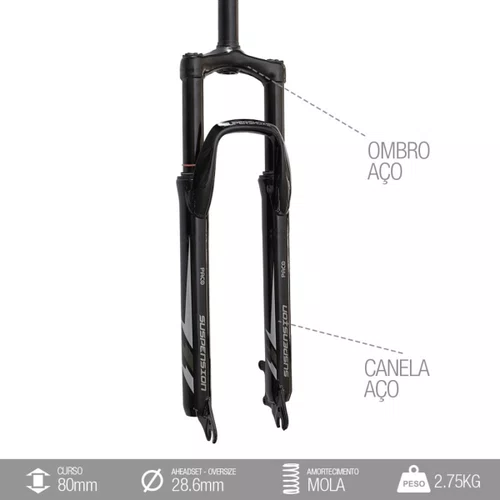 Garfo Suspensão 29 Paco Ahead Set 28.6mm com Travel de 80mm