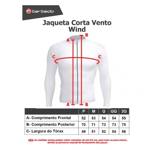 Jaqueta Corta Vento Barbedo Masc Preto Tam G