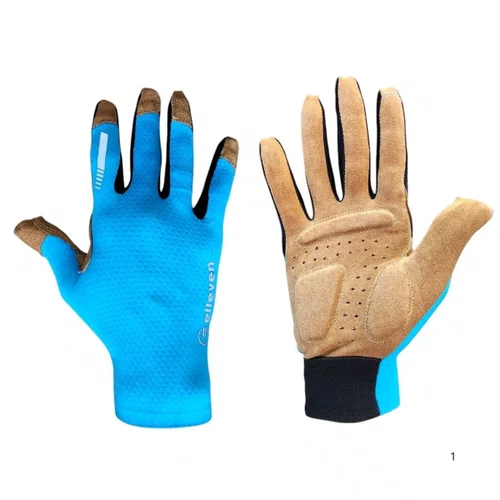 Luva Ciclismo Elleven Hitech Azul/Marron Gel Tam P