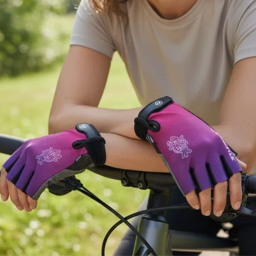 Luva Ciclista Absolute Outfit Gel Mia Roxo Tam P