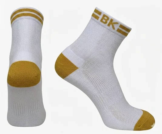 Meia Ciclismo Fabrica De Meias Bk Branco Com Ouro Tam 34/39