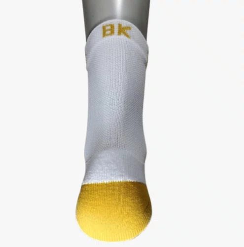 Meia Ciclismo Fabrica De Meias Bk Branco Com Ouro Tam 34/39