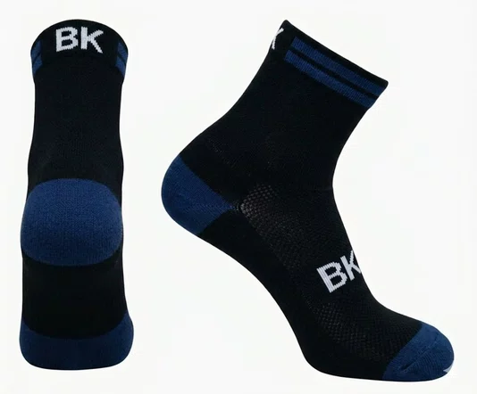 Meia Ciclismo Fabrica De Meias FMCL013 Bk Preto Com Azul Tam 34/39