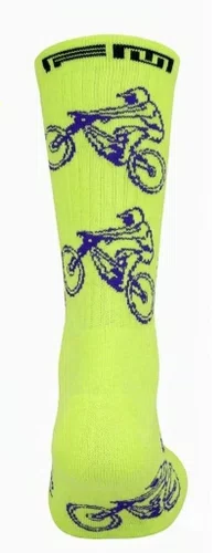 Meia Ciclismo Fabrica De Meias FMCL026 Bike Aamarelo Neon Tam 35/39