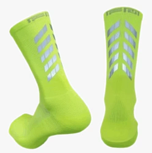Meia Ciclismo Fabrica De Meias FMCL041 Refletiva Amarelo Neon Tam 34/39
