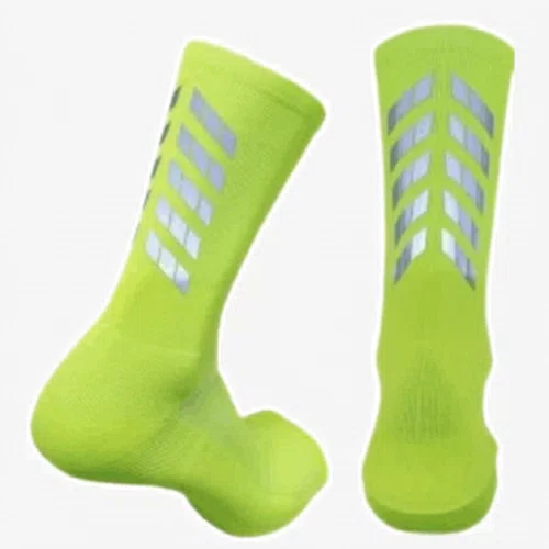 Meia Ciclismo Fabrica De Meias FMCL041 Refletiva Amarelo Neon Tam 34/39