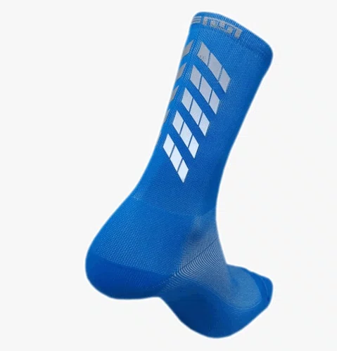 Meia Ciclismo Fabrica De Meias FMCL045 Refletiva Azul Tam 34/38