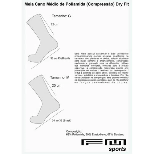 Meia Ciclismo Fabrica De Meias FMCL055 Refletiva Azul Bebe TAM 34/39