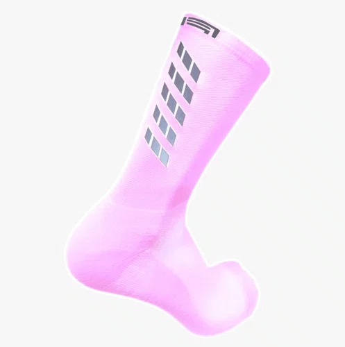 Meia Ciclismo Fabrica De Meias FMCL056 Refletiva Rosa Bebe Tam 34/39