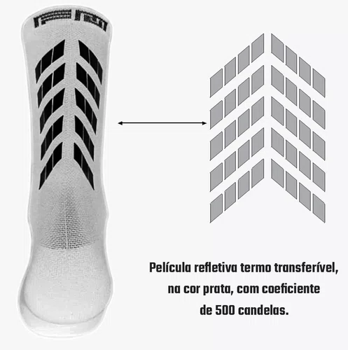 Meia Ciclismo Fabrica De Meias FMCL44 Refletiva Branca Tam 34/39