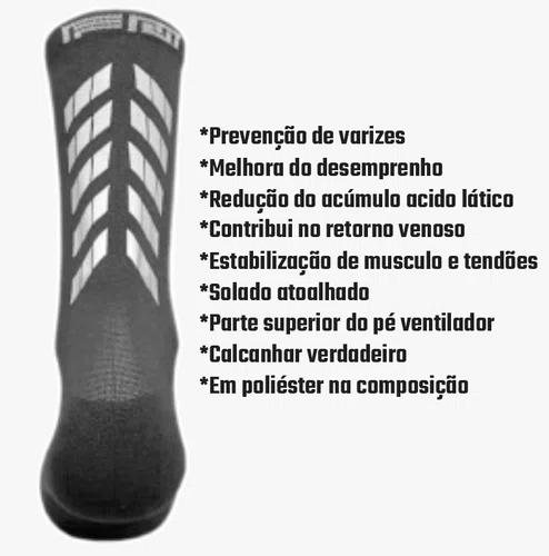 Meia Ciclismo Fabrica De Meias FMCL57 Refletiva Grafite Tam 34/39