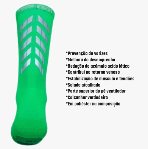 Meia Ciclismo Fabrica De Meias FMCL60 Refletiva Verde Tam 34/39