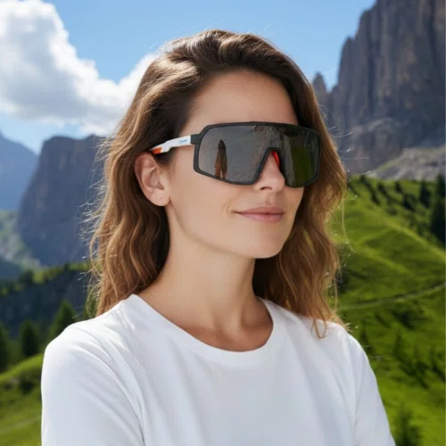 Óculos Ciclismo Elleven EL55 UV400 Branco e Lente Fumê