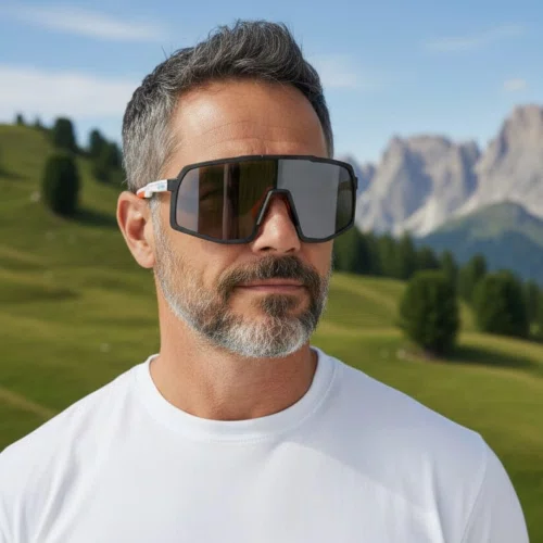 Óculos Ciclismo Elleven EL55 UV400 Branco e Lente Fumê