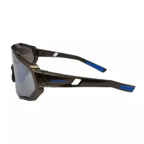 Oculos Ciclismo Elleven EL56 UV400 Grafite com Azul e Lente Fumê