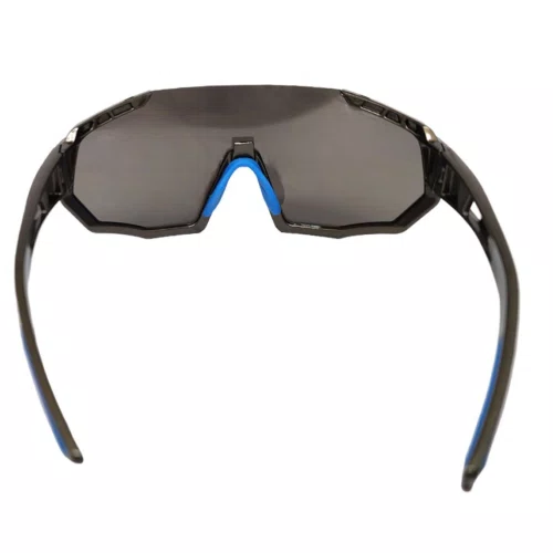 Oculos Ciclismo Elleven EL56 UV400 Grafite com Azul e Lente Fumê