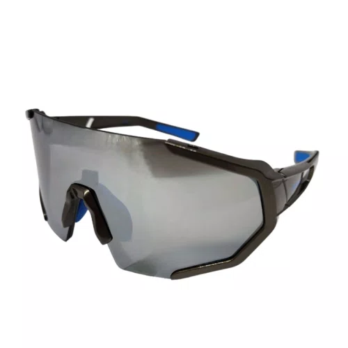 Oculos Ciclismo Elleven EL56 UV400 Grafite com Azul e Lente Fumê