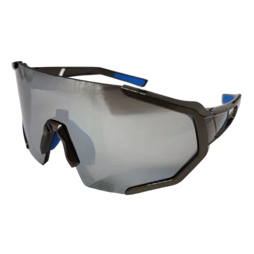 Oculos Ciclismo Elleven EL56 UV400 Grafite com Azul e Lente Fumê