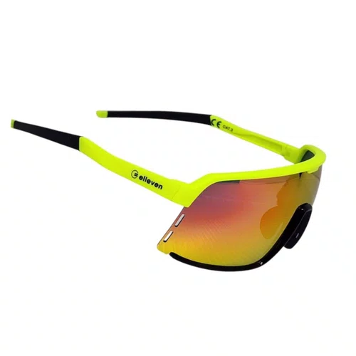 Oculos Ciclismo Elleven QX559 UV400 Amarelo e Lente Fumê