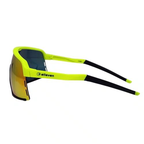 Oculos Ciclismo Elleven QX559 UV400 Amarelo e Lente Fumê