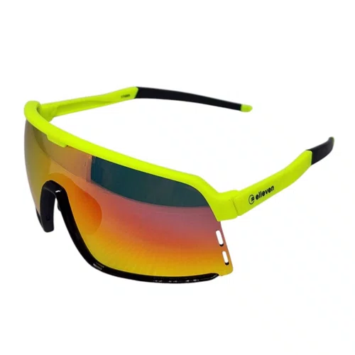 Oculos Ciclismo Elleven QX559 UV400 Amarelo e Lente Fumê