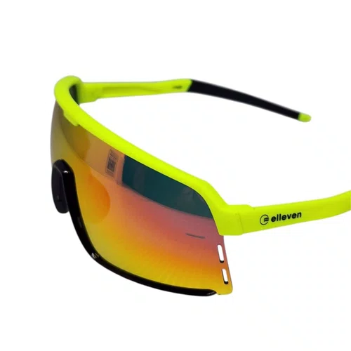 Oculos Ciclismo Elleven QX559 UV400 Amarelo e Lente Fumê