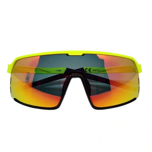 Oculos Ciclismo Elleven QX559 UV400 Amarelo e Lente Fumê