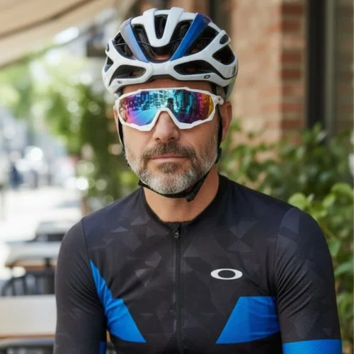 Oculos Ciclismo GTI 9312 UV400 Branco e Lente Espelhada