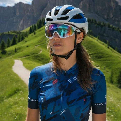 Oculos Ciclismo GTI 9312 UV400 Branco e Lente Espelhada