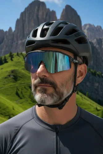 Oculos Ciclismo Rockbros SP297 Polarizada Preto com Lente Espelhada Azul