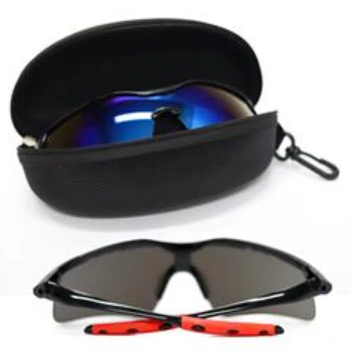 Oculos Ciclismo GTI 820 UV400 Preto e Lente Espelhada Azul
