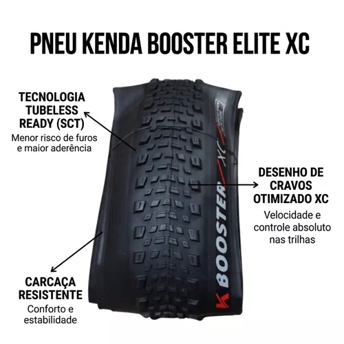Pneu 29 x 2.20 Kenda Booster 60TPI K1227 Tubeless Preto