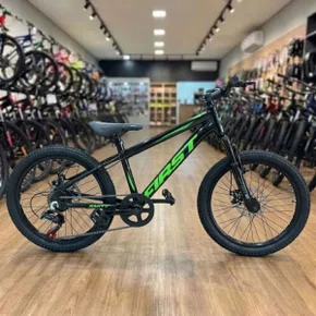 Bicicleta First Aro 20 Smitt Juvenil 7v Freio Disco Preto com Verde