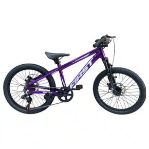 Bicicleta First Aro 20 Smitt Juvenil 7v Freio Disco Violeta com Branco