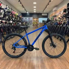Bicicleta First Aro 29 Smitt 21v Freio Disco Azul Hunter com Preto Tam 17,5
