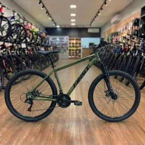 Bicicleta First Aro 29 Smitt 21v Freio Disco Verde Militar Tam 15,5
