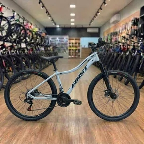 Bicicleta First Aro 29 Smitt Feminina 21v Freio Disco Cinza com Preto Tam 15,5