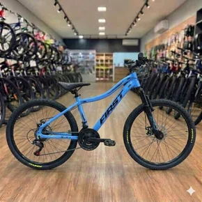 Bicicleta First Aro 29 Smitt Feminina 21v Freio Disco Azul Hunter com Preto Tam 15,5