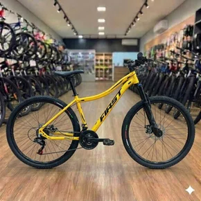 Bicicleta First Aro 29 Smitt Feminina 21v Freio Disco Ouro com Preto Tam 17,5